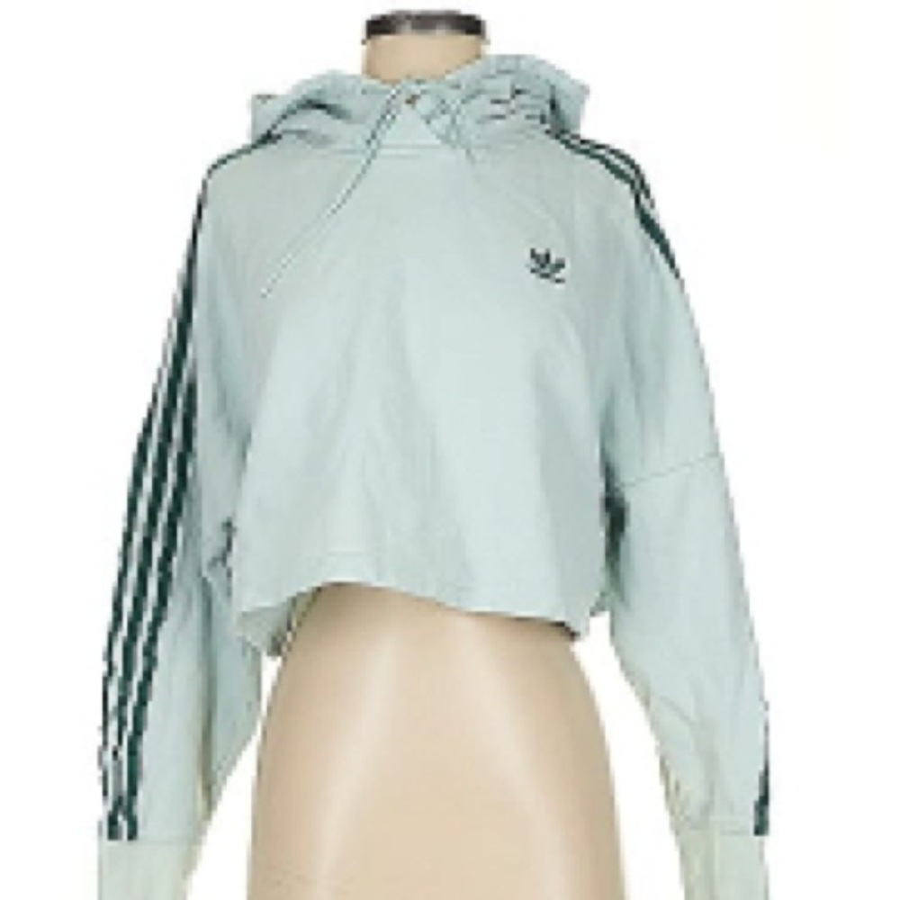 Adidas Originals Adicolor Cropped Hoodie in Mint Green
